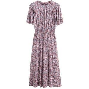 NWT Boden Paisley Midi Soft Knit Dress Ruffled Red Blue Floral Preppy Size 8 NEW